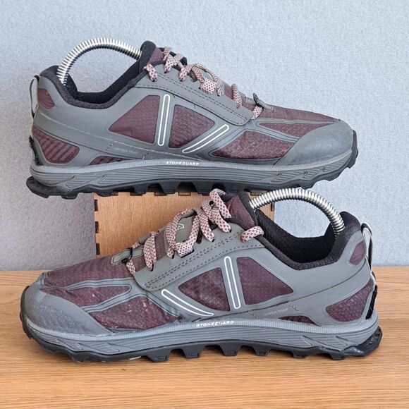 Altra Women’s 8 Lone Peak 4 Trail Running Shoes Gray Purple Hiking Sneakers - Picture 5 of 12